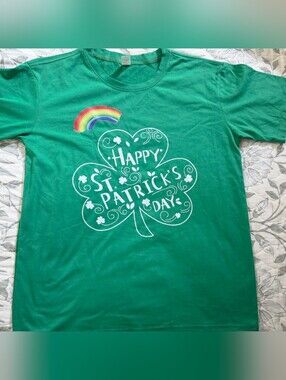 Happy St. Patrick's Day Green T-Shirt Size M